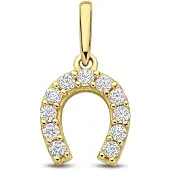 New Bling - 9NBG-0926 - 14K geelgouden Hanger – Hoefijzer met Zirkonia – Dames Hanger