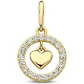 New Bling - 9NBG-0945 - 14K geelgouden hanger – O-vorm – met hartdetail