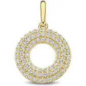 New Bling - 9NBG-0932 - 14K geelgouden hanger – O-vorm – met zirkonia
