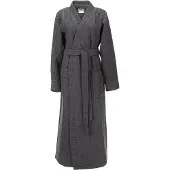 Zohome Luxe Wafel Badjas - Steel Grey Steel Grey / L