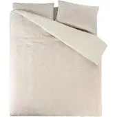 Sleeptime Teddy dekbedovertrek onderkant microvezel - Chevron - crème - 1-persoons
