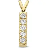 New Bling - 9NBG-0930 - 14K geelgouden hanger – met 5 zirkonia – elegant design