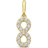 New Bling - 9NBG-0936 - 14K geelgouden hanger – infinity symbool – met zirkonia