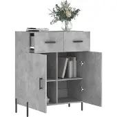 vidaXL Dressoir 69,5x34x90 cm bewerkt hout betongrijs