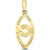 New Bling - 9NBG-0922 - 14K geelgouden Hanger – Nazar Dia Cut – Dames Hanger
