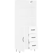 vidaXL Hoge kast 69,5x34x180 cm bewerkt hout wit