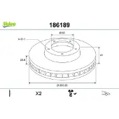 Valeo 186189 Remschijf