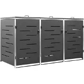 vidaXL Containerberging driedubbel 207x77,5x115 cm roestvrij staal