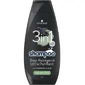 Schwarzkopf Men Shampoo 3 In 1 Hair-body-face Charcoal + Clay 400 Ml