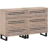 vidaXL Dressoirs 2 st 60x34x75 cm massief mangohout