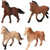 Atosa Speelgoed boerderij dieren paarden figuren 4x stuks van kunststof