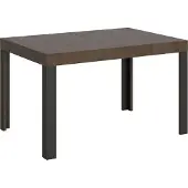 Itamoby - Uittrekbare eettafel 140/244x90 cm, serie Linea, notenhoutfineer, poten in antracietgrijs