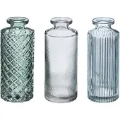 Atmosphera Glazen vaas SINGLE, set van 3