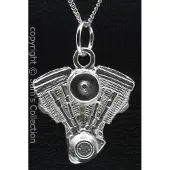 MOOYE ® - Collectie Zilveren Harley Evo motorblok XL ketting hanger