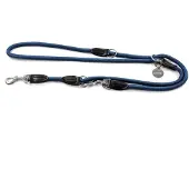 Lionto verstelbare hondenriem 200 cm, weerbestendig nylon blauw