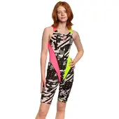 Madwave Kneeskin Pbt Open Back Competition Swimsuit Zwart XL Meisje