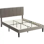 HOMCOM -Bedframe-Metaal-150x198x120cm-Grijs