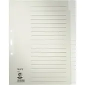 Leitz Blanco Tabbladen A4+ Grijs 20 tabs Karton 3 Gaten 1220