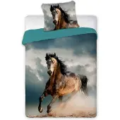 Faro Dekbedovertrek Paard Galop - katoen - eenpersoons (140x200 + 70x90 cm)