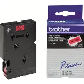 Brother TC-401 'extreme' tape zwart op rood 12 mm (origineel)