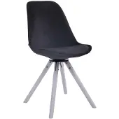 CLP Troyes Eetkamerstoel - Rond frame - Fluweel wit zwart