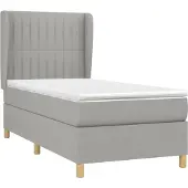 Syfax Boxspring met matras stof lichtgrijs 90x200 cm