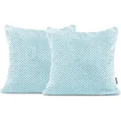 DecoKing Henry Sierkussen 45x45 cm - Blauw, Jacquard, Geometrisch