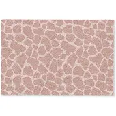 MuchoWow Deurmat 90x60 cm - Droogloopmat Giraffe - Lichtroze - Warm - Roze - Mat voor binnen - Schoonloopmat - Deurmatten met print - Inloopmat