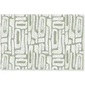 MuchoWow Deurmat 90x60 cm - Droogloopmat Groen - Wit - Kronkelen - Mat voor binnen - Schoonloopmat - Deurmatten met print - Inloopmat