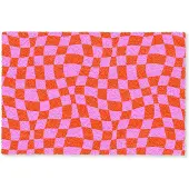 MuchoWow Deurmat 90x60 cm - Droogloopmat Blokken - Roze - Rood - Patroon - Mat voor binnen - Schoonloopmat - Deurmatten met print - Inloopmat