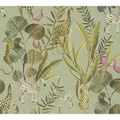 Living Walls WILDE DIEREN BEHANG | Jungle - Groen Bruin Lila - Anna D'Andrea