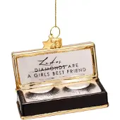Vondels Kerstornament Glass Black Fake Lashes 7 cm