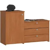 Akord Klassieke Schoenkast met Commode S16, 3 Kanteldeuren - Elzenhout, 13 Paar Capaciteit, Zelfmontage