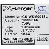 123accu Wiko WKM001SL accu (2000 mAh, huismerk)