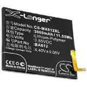 123accu MeiZu BA612 accu (3000 mAh, huismerk)