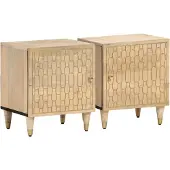 vidaXL Nachtkastjes 2 st 40x33x46 cm massief mangohout