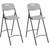 vidaXL Barstoelen inklapbaar 2 st HDPE en staal wit