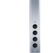 Thebo Wandcontactdoos type F, roestvrij staal, uitschuifbare stekkerdoos, 46-58 cm