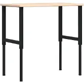 vidaXL Werkbank rechthoekig 100x60x(71,5-98) cm massief eikenhout