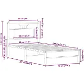 vidaXL Bedframe zonder matras hout sonoma eikenkleurig 90x200 cm