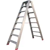 Kippers Rijssen 4741000208 SuperPRO Dubbele Trap - Aluminium - 2 X 8 Treden - Max. Werkhoogte 1. 95 M.