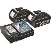 Makita Startset: 2x BL1830B / 18V LXT accu's + lader (18 V, 3.0 Ah, origineel)
