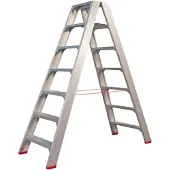 Little Jumbo 4741000207 SuperPRO Dubbele Trap - Aluminium - 2 X 7 Treden - Max. Werkhoogte 1.70 M.