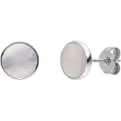 Purelei Oorbellen 'White Gloss' zilver / parelwit