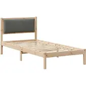 vidaXL Bedframe Donkergrijs 90 x 200 cm Massief grenenhout