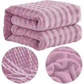 Fitizzio Zachte Pluche 3D Bubble Deken 200x220cm - Paars