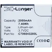 123accu Blu C706043200L / C706043200T accu (2000 mAh, huismerk)