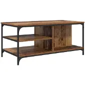 vidaXL Salontafel Oud Hout 100 x 50 x 45 cm Bewerkt hout