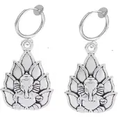 Charme Bijoux Klem oorbellen Ganesha zilverkleur
