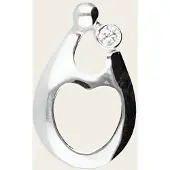 MOOYE ® - Collectie Zilveren Familiehanger - 2 personen met 1 zirkonia kettinghanger